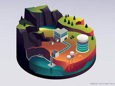 Pods_02 city eco grid industry iso isometric plate shema