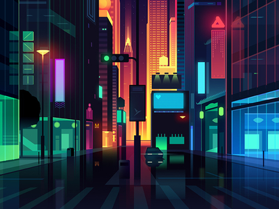 Affinity designer alley trystram affinity designer futur light neon night retro nyc street tokyo trystram