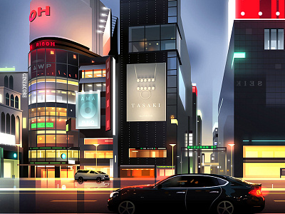 Tokyo brands digital art light luxury neon shop street tokyo trystram