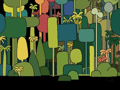 Pepiniere digital art discovering forest illustration line trees volor