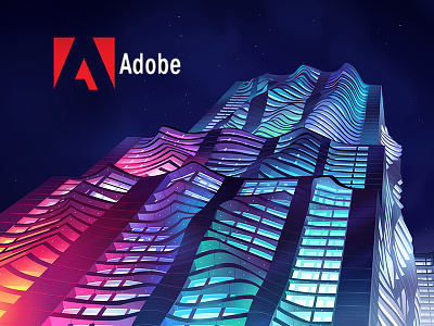 Adobe Document Cloud acrobat adobe art direction building cloud illustration neon new york nyc spruce