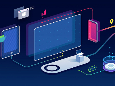 Data Mix code color computer data editorial illustraion mix screen