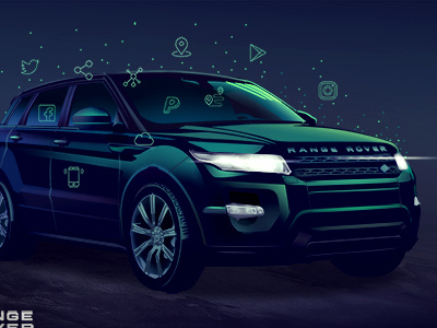 Evoque 01 car connected evoke futur illustration iot land rover technology