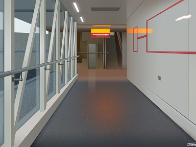 Corridor airport architecture discovering illustration lighting nature travel trystram