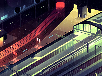 GONE.26 city drive futur gone illustration light neon rain retro traveli