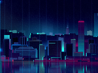 GONE.29 city drive futur gone illustration light neon rain retro traveli