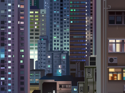 hong kong windows city color hong kong illustration light neon night windows