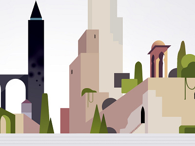Playground_castle_1 art buildings city color design future illustration landscape pantone paper print