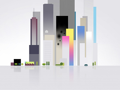 playground_pantone_3 art buildings city color design future illustration landscape pantone paper print