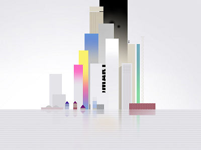 playground_pantone_5 art buildings city color design future illustration landscape pantone paper print