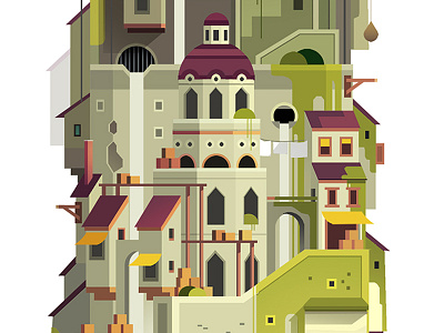 Levels_crop_02 adventure background big color exploration game giant illustration level set design tower trystram