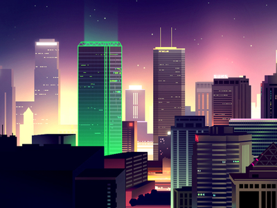 Neon city 2 by RomainTrystram - Dribbble