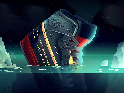 Jojo Titanic asics color gradient illustration kicks sneakers vector world