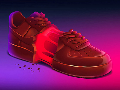 Airforce Choco asics color gradient illustration kicks sneakers vector world