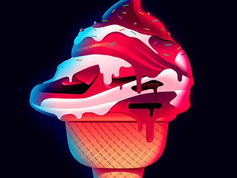 Ice Cream Air Max asics color gradient illustration kicks sneakers vector world