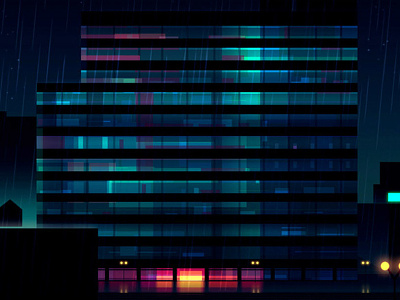 Reflexions Made 4 2012 city cyber punk futur illustration neon night reflexions retro vector