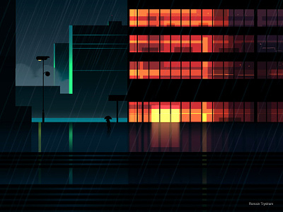 Reflexion Made 6 2012 city cyber punk futur illustration neon night reflexions retro vector