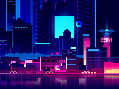mirage_02.1 city explore futur game illustration neon night retro video