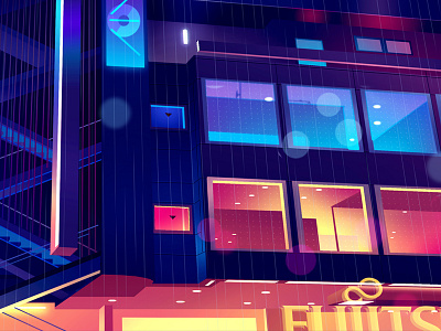 mirage_04 city explore futur game illustration neon night retro video