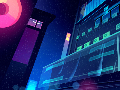 mirage_05 city explore futur game illustration neon night retro video