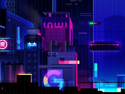 mirage_08 city explore futur game illustration neon night retro video