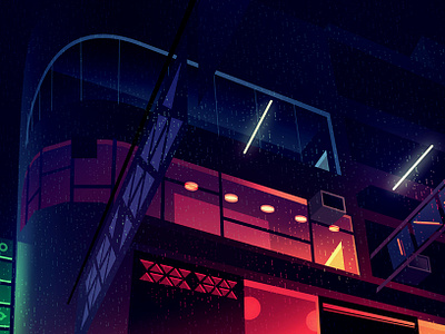 gone 20 akira animation city eighties futur gone illustration light neon night photoshop retro thriller