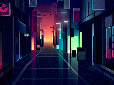 gone 22 akira architecture city futur illustration light neon night retro thriller