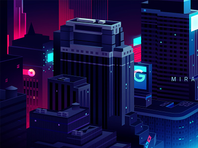 Mirage_series_01 anime bladerunner city illustration illustrator marks neofutur neon noir pop series skyline syfy vector wallpaper