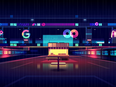 Mirage_series_18 architecture city color environment exploration futur game gradients illustration light logo neon retro vector wallpaper