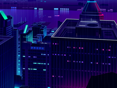 Mirage_series_23 80s animation blade runner city cyberpunk futur game gradient illustration neon retro skyline vector