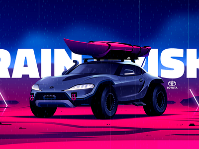 Toyo Trystram 01 animation automotive car cars cyberpunk exploration futur illustration japan neon photoshop retro toyota wallpaper wild