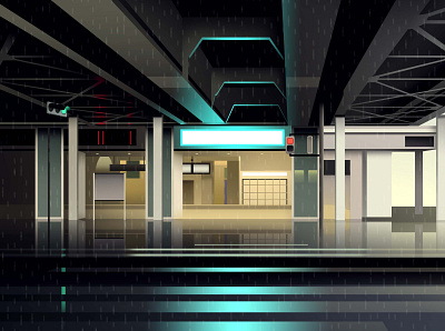 mirages n 3 007 city cyberpunk futur illustration neon neotokyo rain tokyo trystram