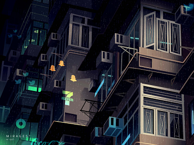mirages n 3 023 city cyberpunk futur illustration neon neotokyo retro street tokyo trystram