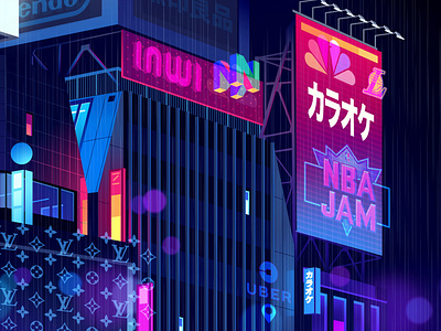 mirage_part1_08 akira city cyberpunk futur illustration light neon neotokyo retro tokyo trystram