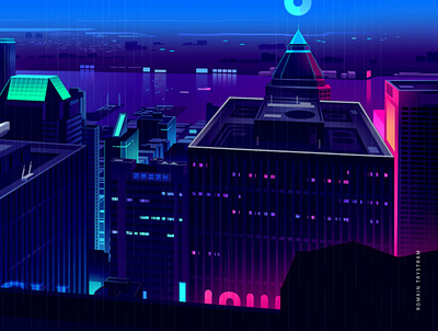 Mirage_part1_011 akira city cyberpunk illustration light neon neotokyo noir trystram