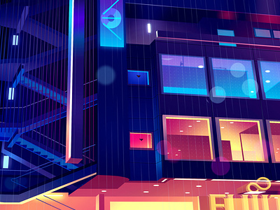 Mirages_part1_009 akira city color cyberpunk futur illustration light neon otomo retro trystram vector