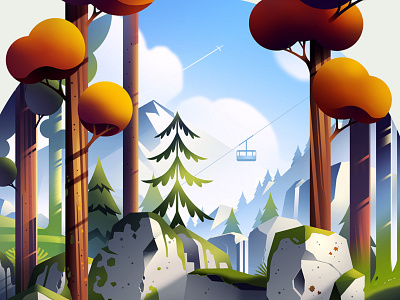 Hiking in autumn... by RomainTrystram on Dribbble