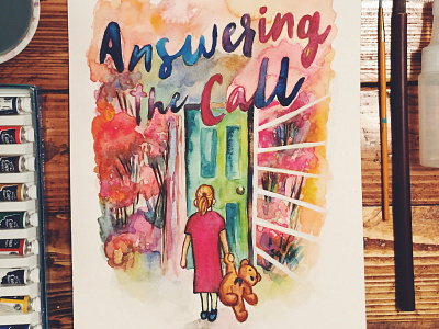 Answering the Call foster care teddy bear thecall watercolor