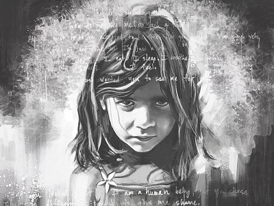 What Do You See? child digital painting illustration portrait refugee syria