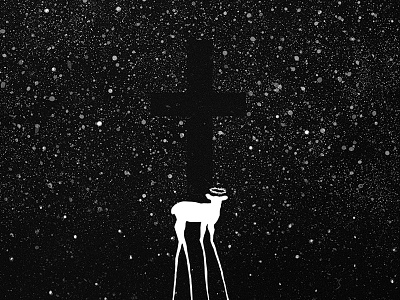 Above All bw cross crown mono sheep space stars