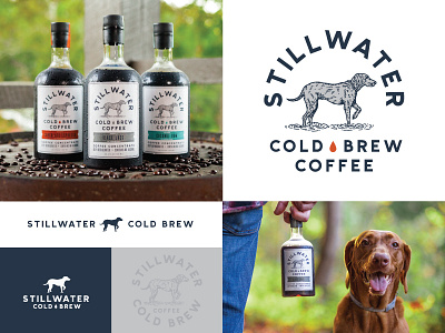 Stillwater Cold Brew - Branding bottle bottle label bottle mockup branding coffee cold brew dog drip label design label packaging
