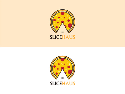 Slice House creative logo design culinary logo design house of pizza logo design pizza logo