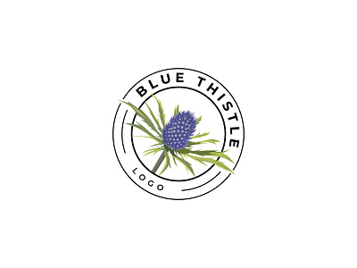 Blue Thistle Logo Design beautiful beauty blue blue thistle creative logo design design flower illustration logo plant