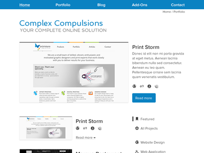 Portfolio blue design portfolio redesign website white