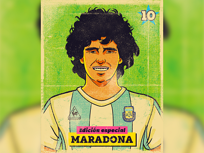 Maradona trading card illustration