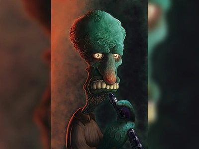 Squidward character color design illustration pain tool sai photoshop spongebob squidward tv shows ui ux