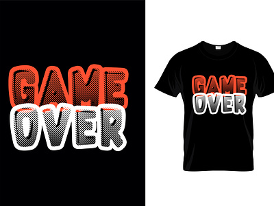 game over t shirt design  Converted