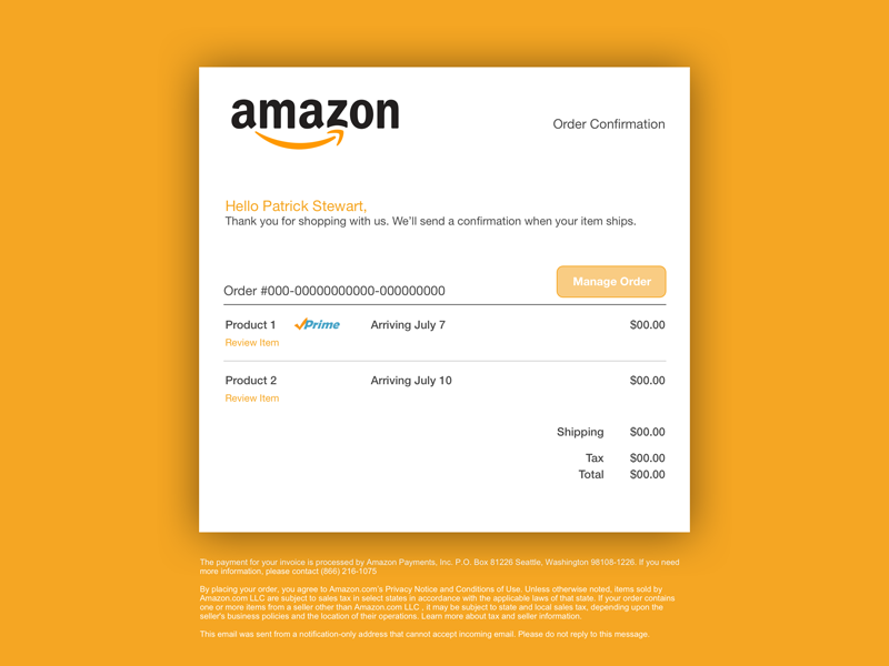 Amazon Receipt designs, themes, templates and downloadable graphic