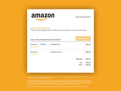 Amazon Order Confirmation