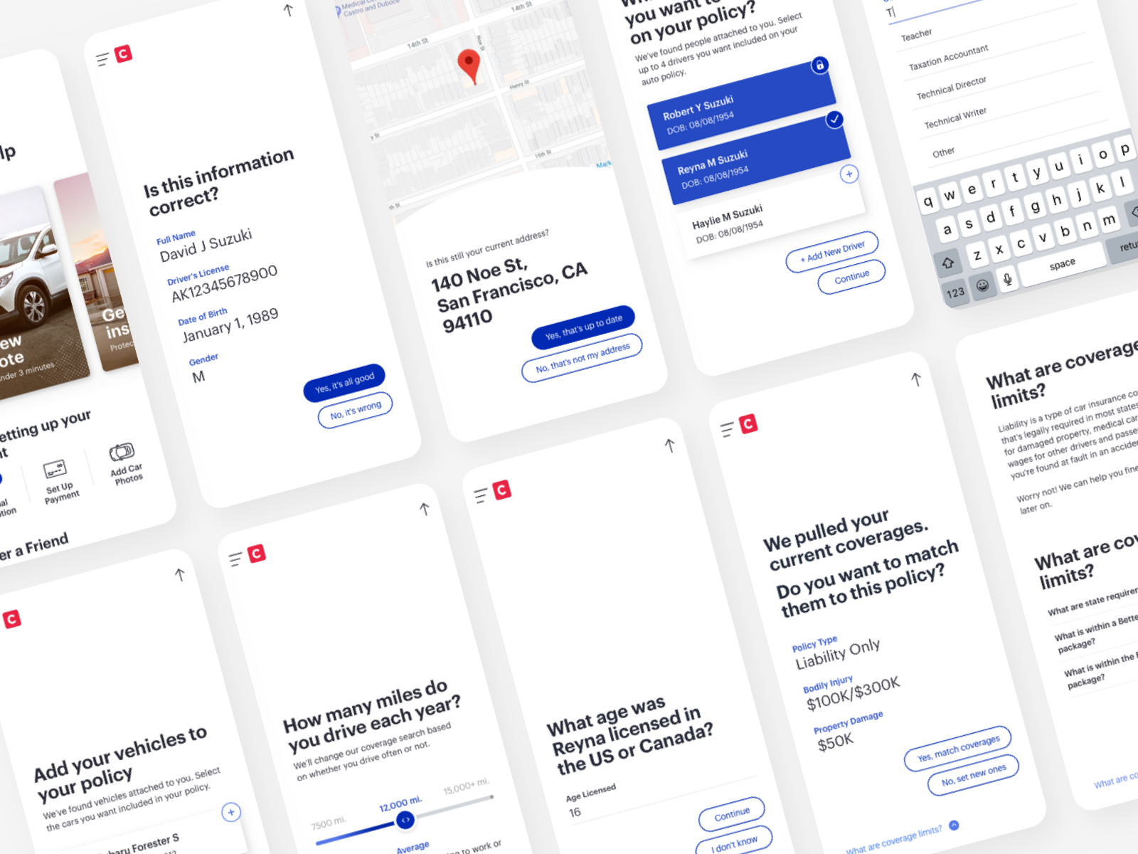 Cover App Quote Flow by Amy Luong on Dribbble